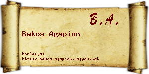 Bakos Agapion névjegykártya
